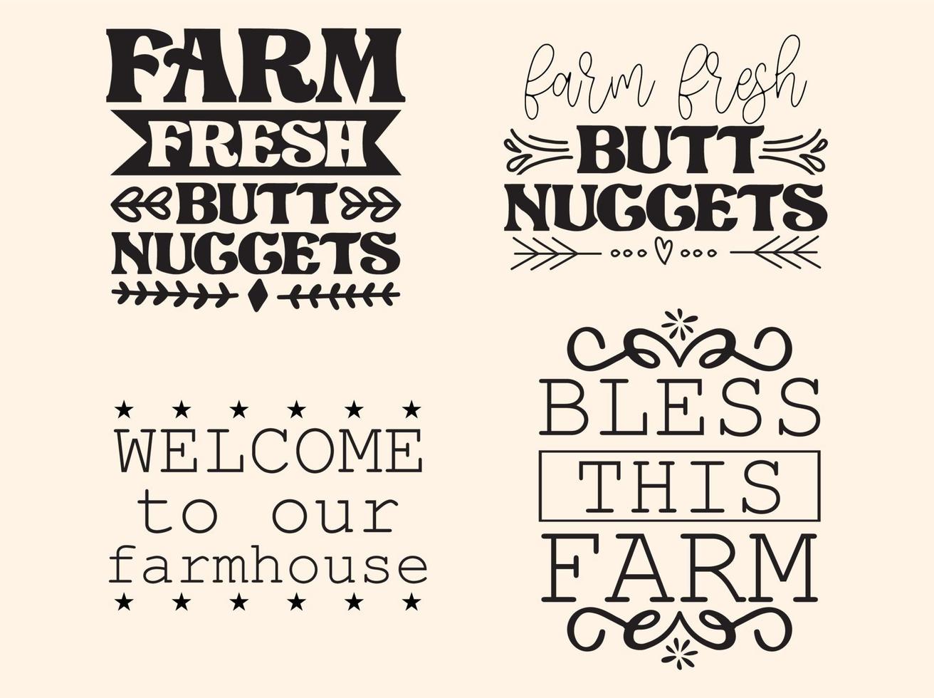 Farm house svg design set vector