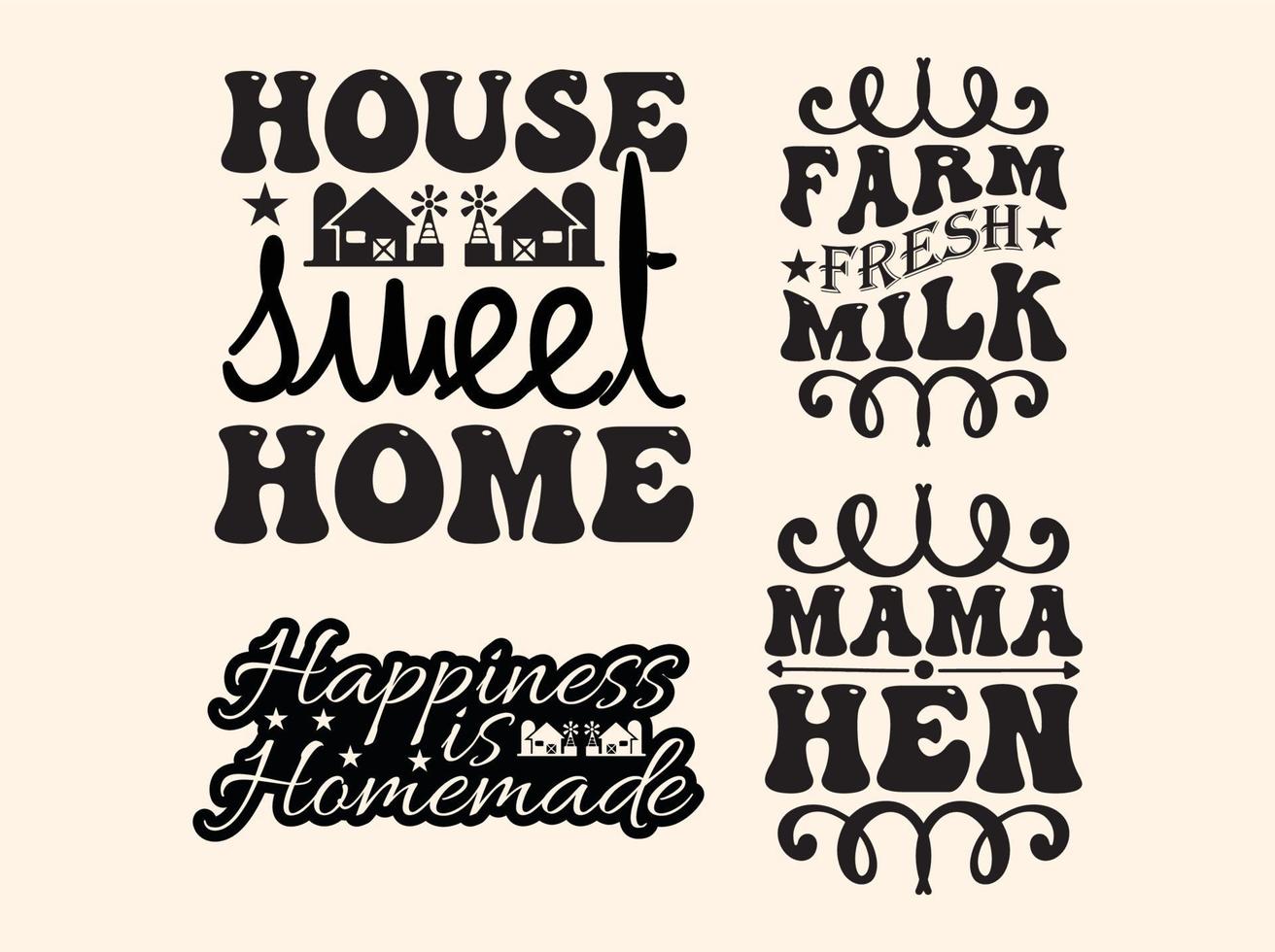 Farm house svg design set vector