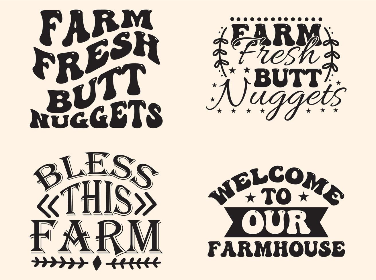 Farm house svg design set vector