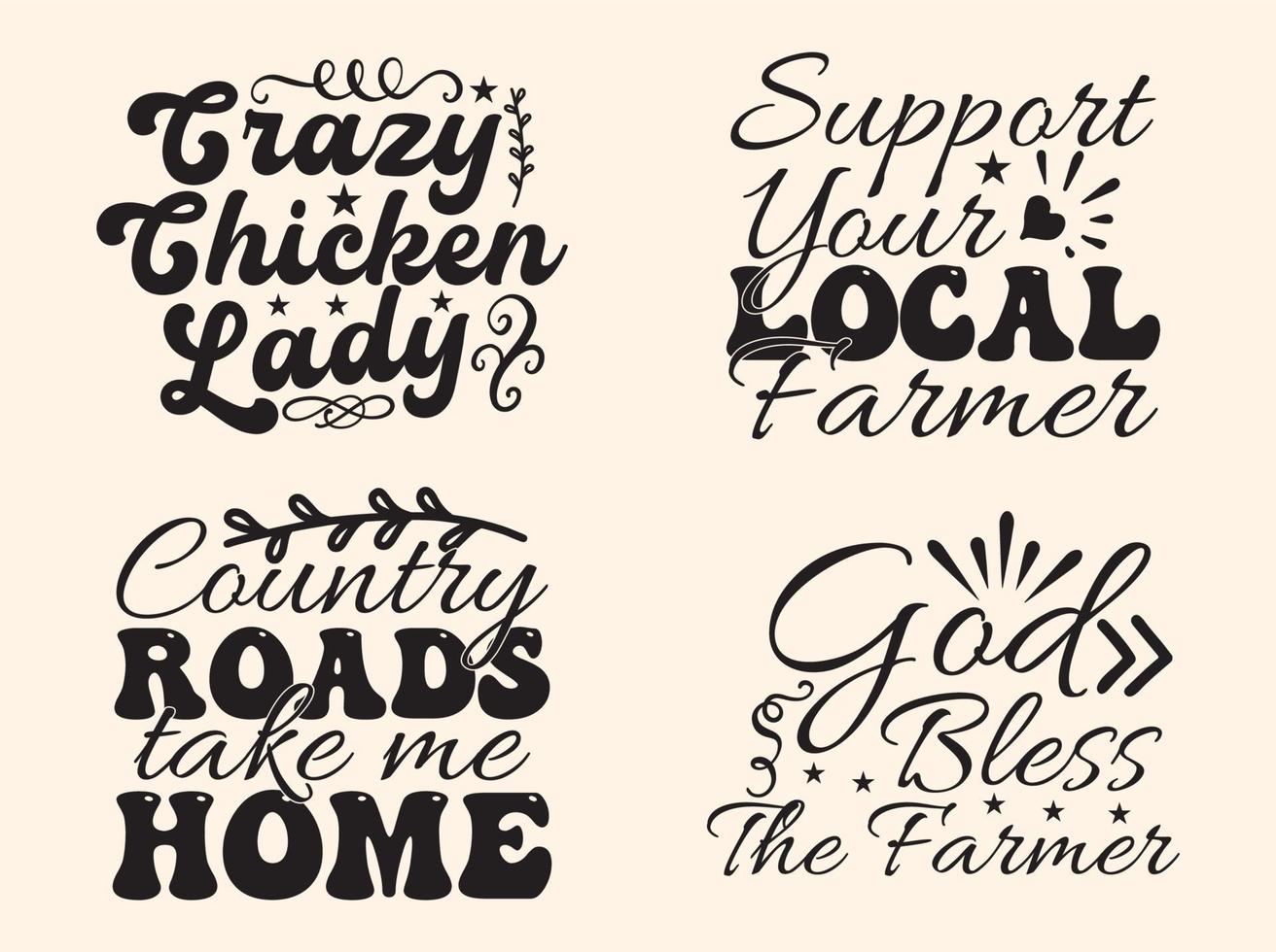 Farm house svg design set vector