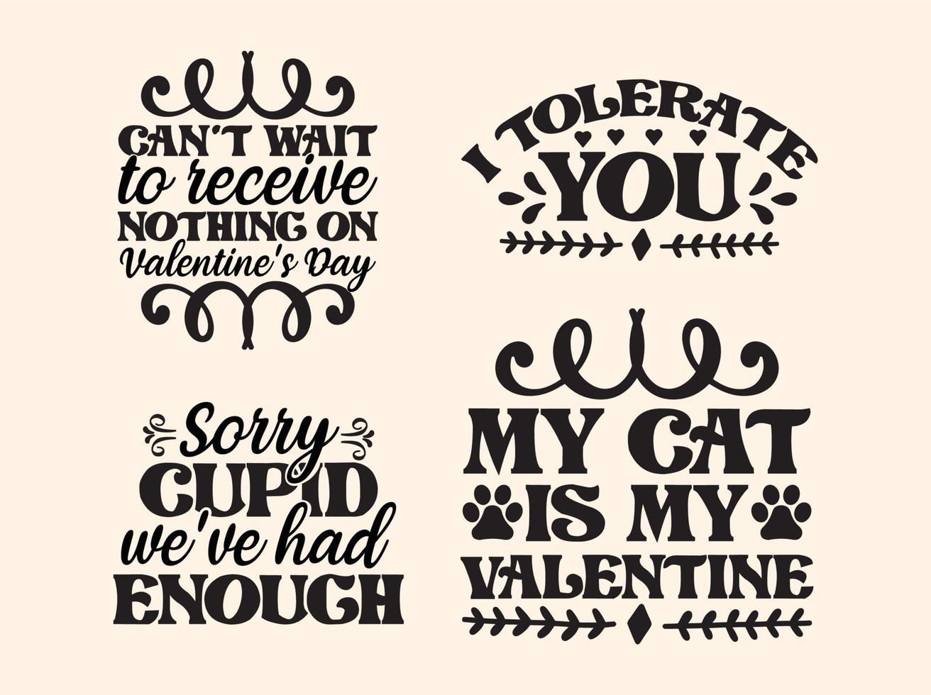Valentine svg design set vector