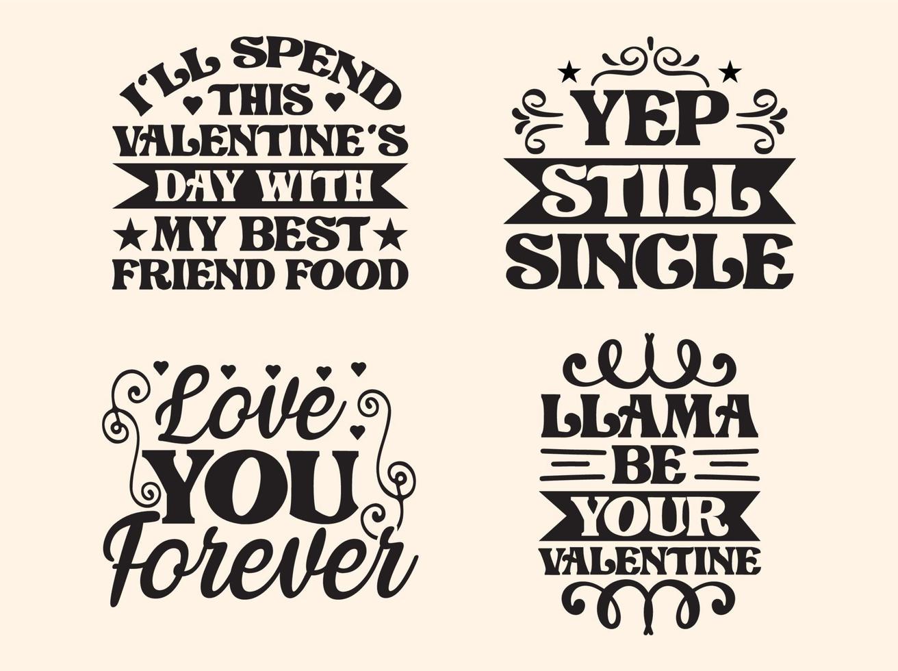 conjunto de diseño de svg de san valentín vector