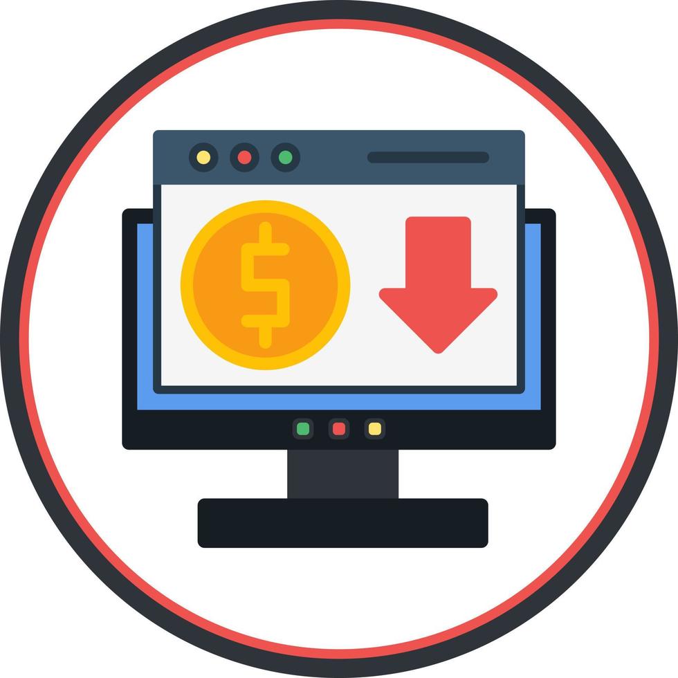 Online Income Vector Icon Design