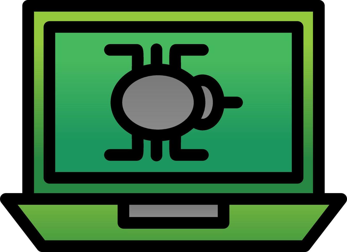 Laptop Virus Vector Icon Design