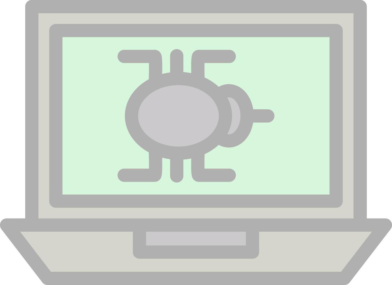 Laptop Virus Vector Icon Design