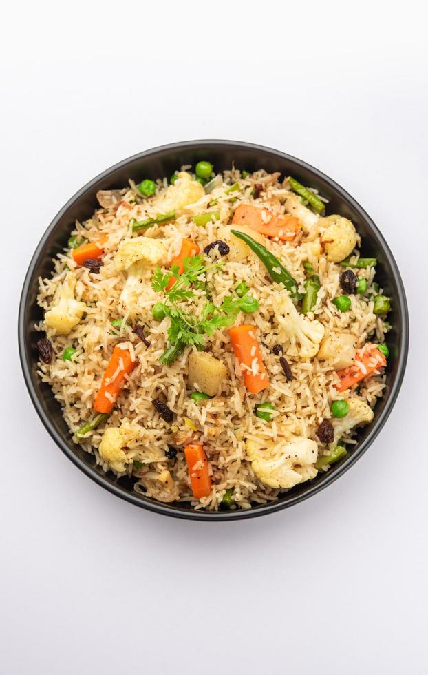 Tahri, tehri, tehiri or tahari is an Indian one pot meal made using mixed Vegetables and Rice photo