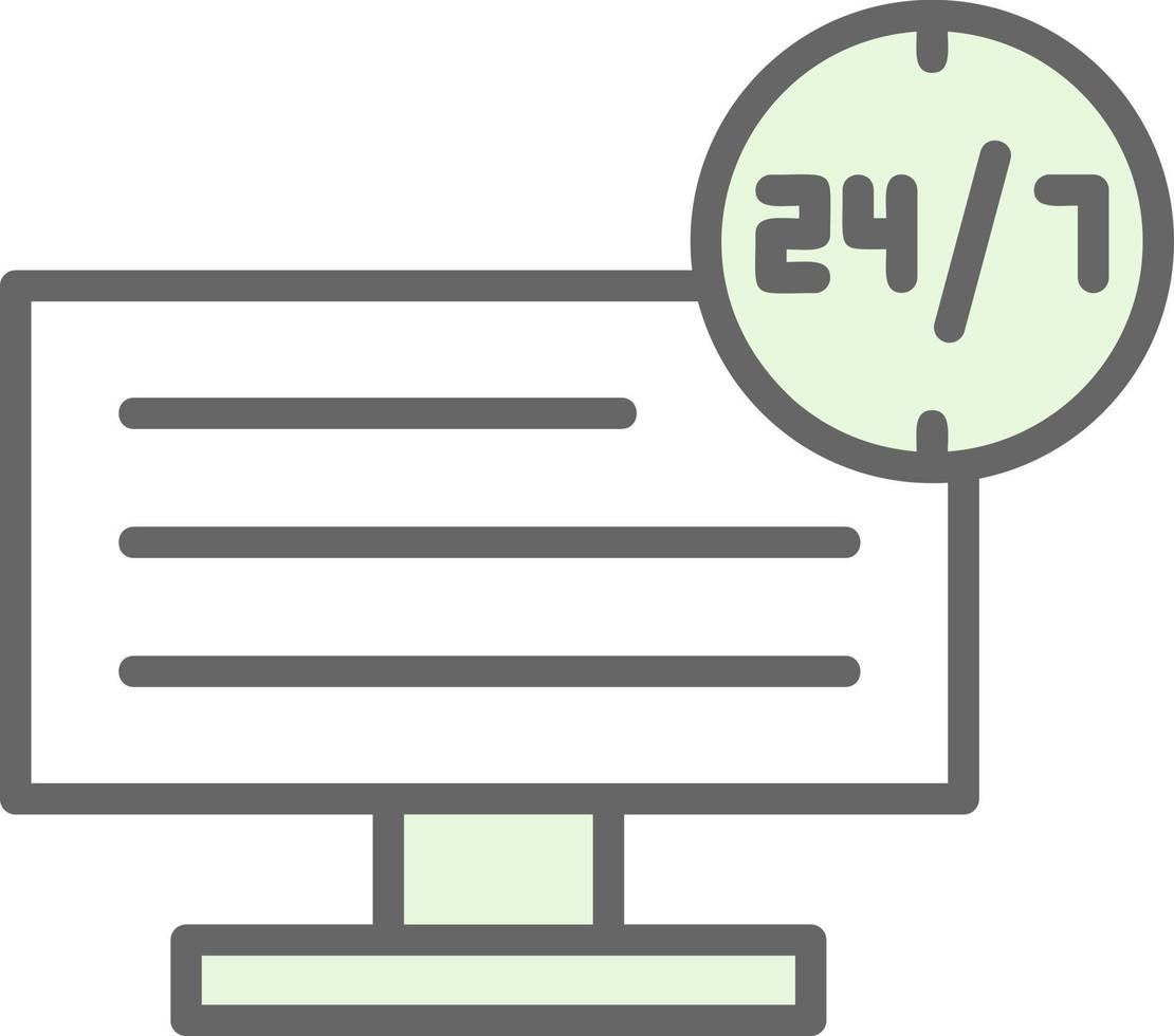 24 7 Monitoring Vector Icon Design