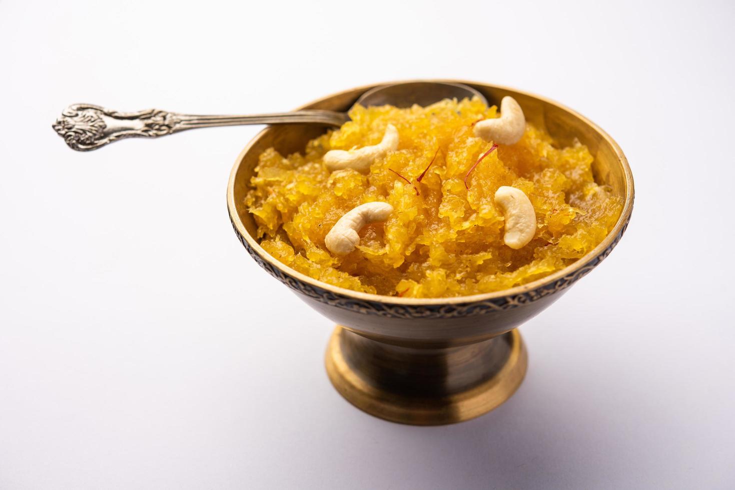 Kashi halwa or kasi halva is one of the classic and traditional dessert of Karnataka made using Ash Gourd or white pumpkin or kaddu photo