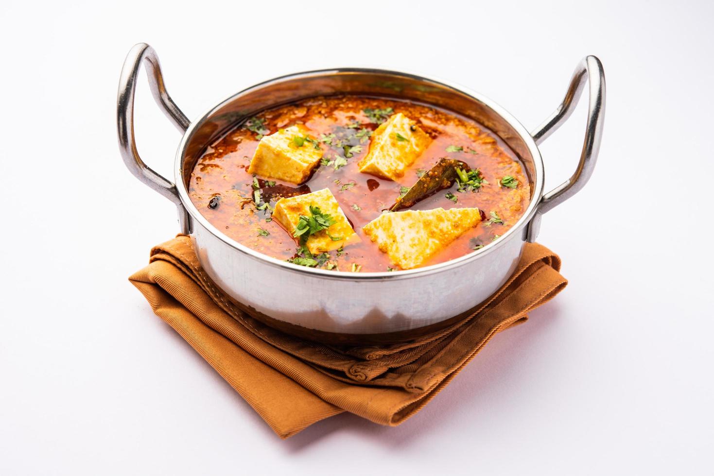 Paneer khus khus curry or cottage cheese posto masala made using poppy seeds, Indian recipe photo