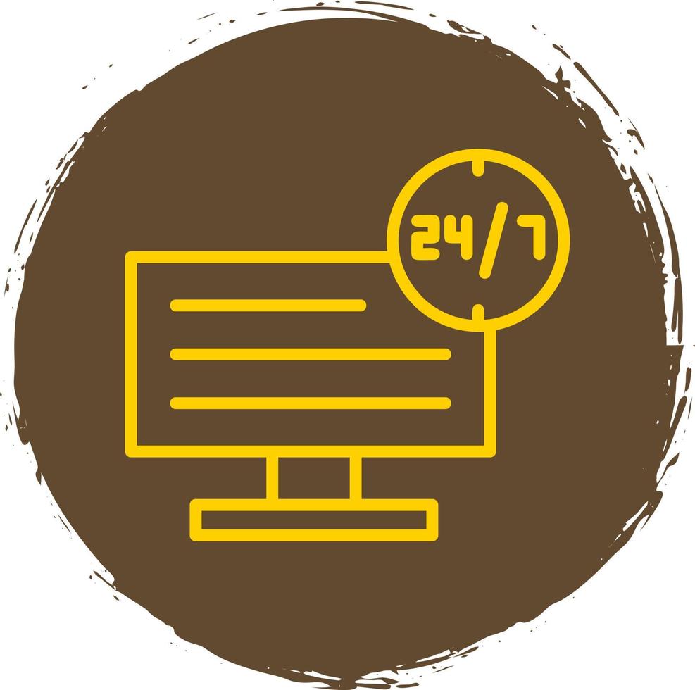 24 7 Monitoring Vector Icon Design