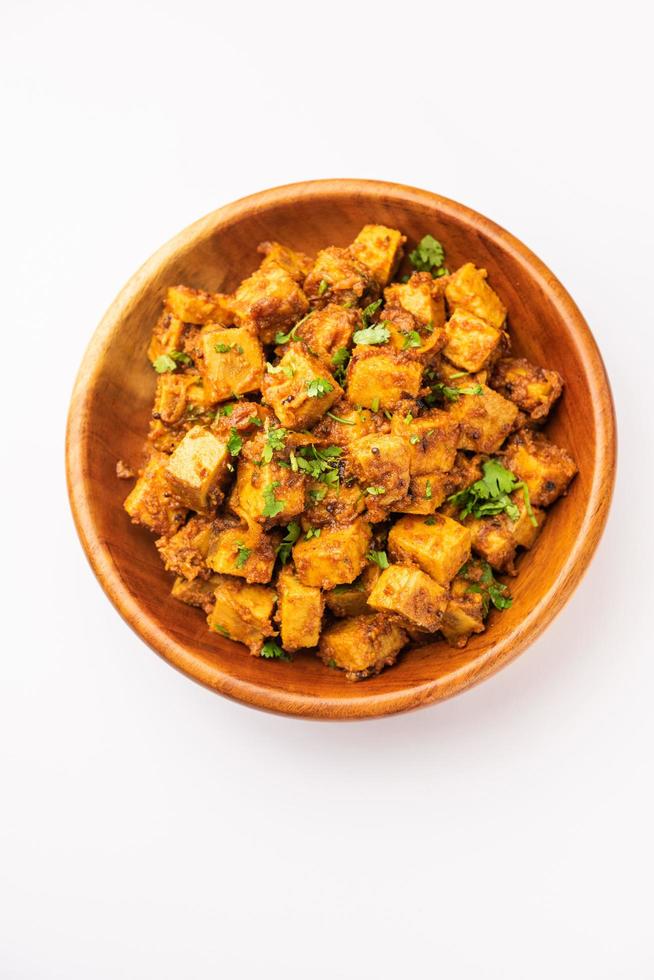 Indian style Suran sabzi or Jimikand sabji also known as Elephant Foot Yam or Ole stir fried recipe photo