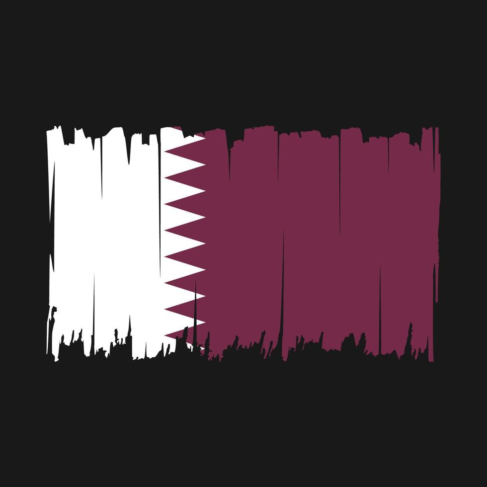 Qatar Flag Brush Vector Illustration