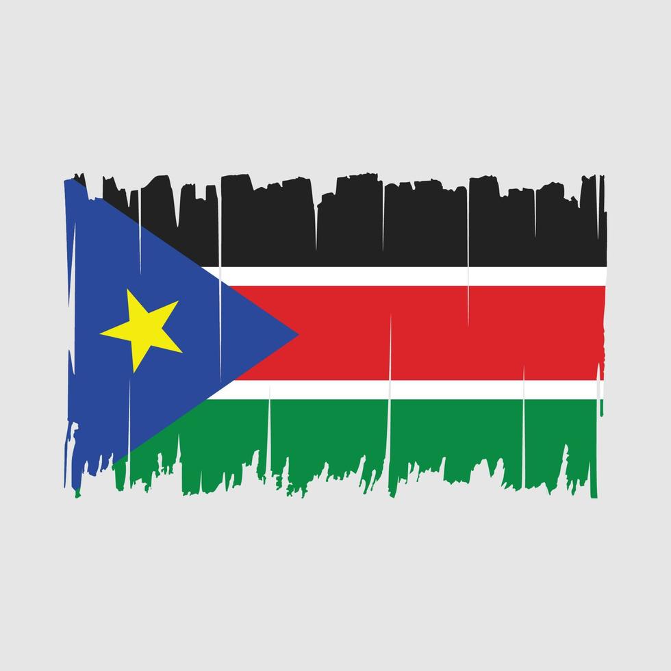 South Sudan Flag Brush Vector Illustration