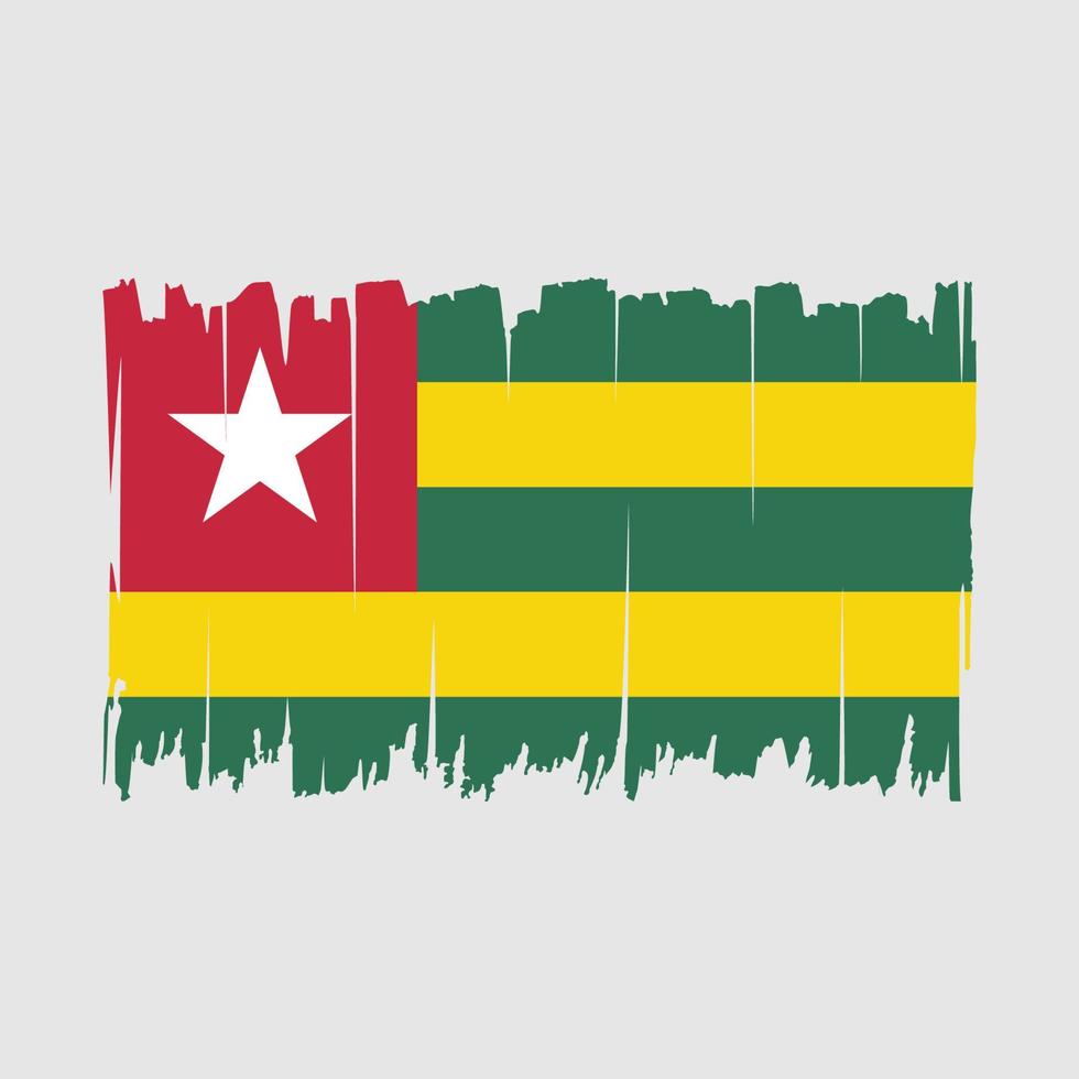 Ilustración de vector de cepillo de bandera togo