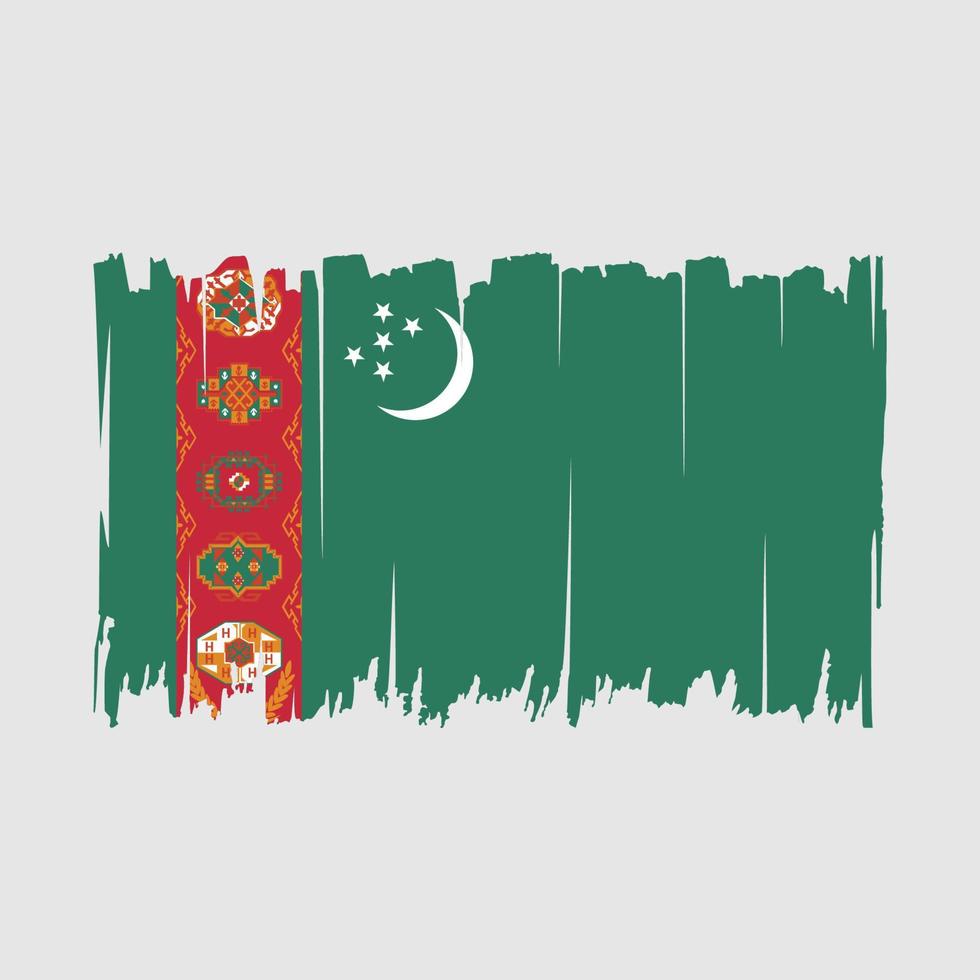 Turkmenistan Flag Brush Vector Illustration