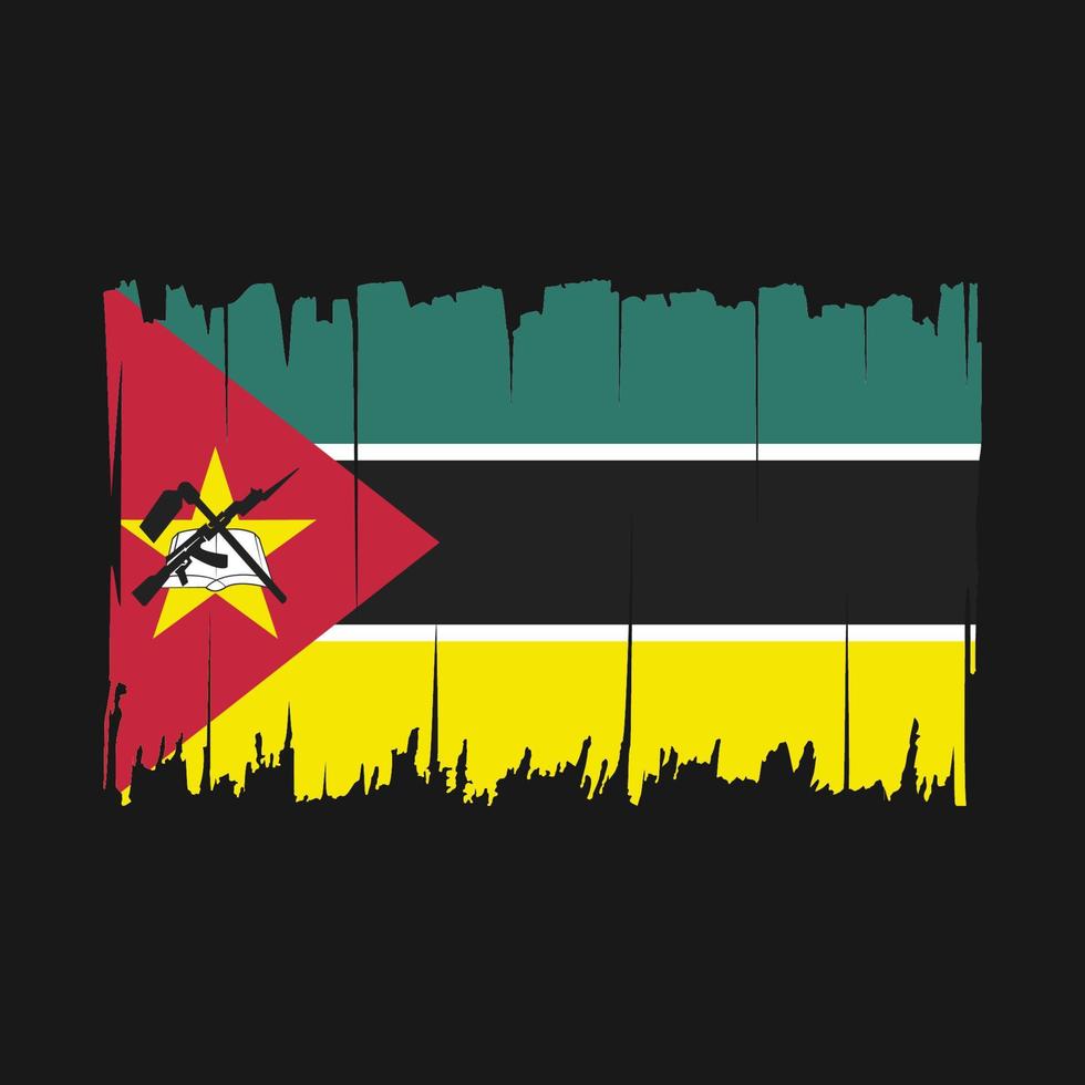 Mozambique Flag Brush Vector Illustration