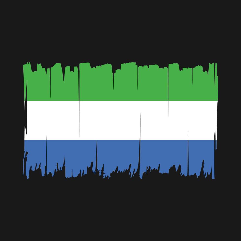 Sierra Leone Flag Brush Vector Illustration