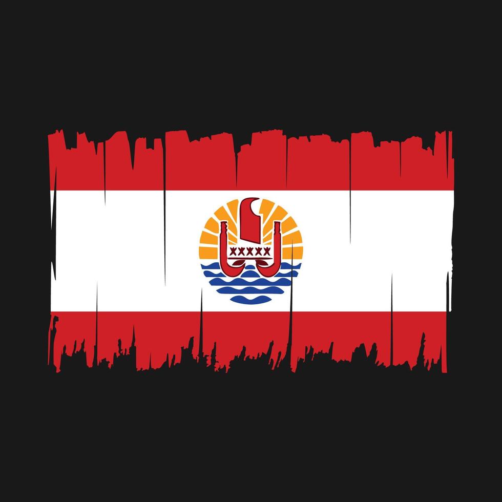 French Polynesia Flag Brush Vector Illustration