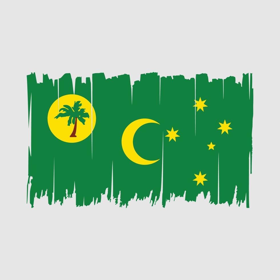 Ilustración de vector de cepillo de bandera de islas cocos