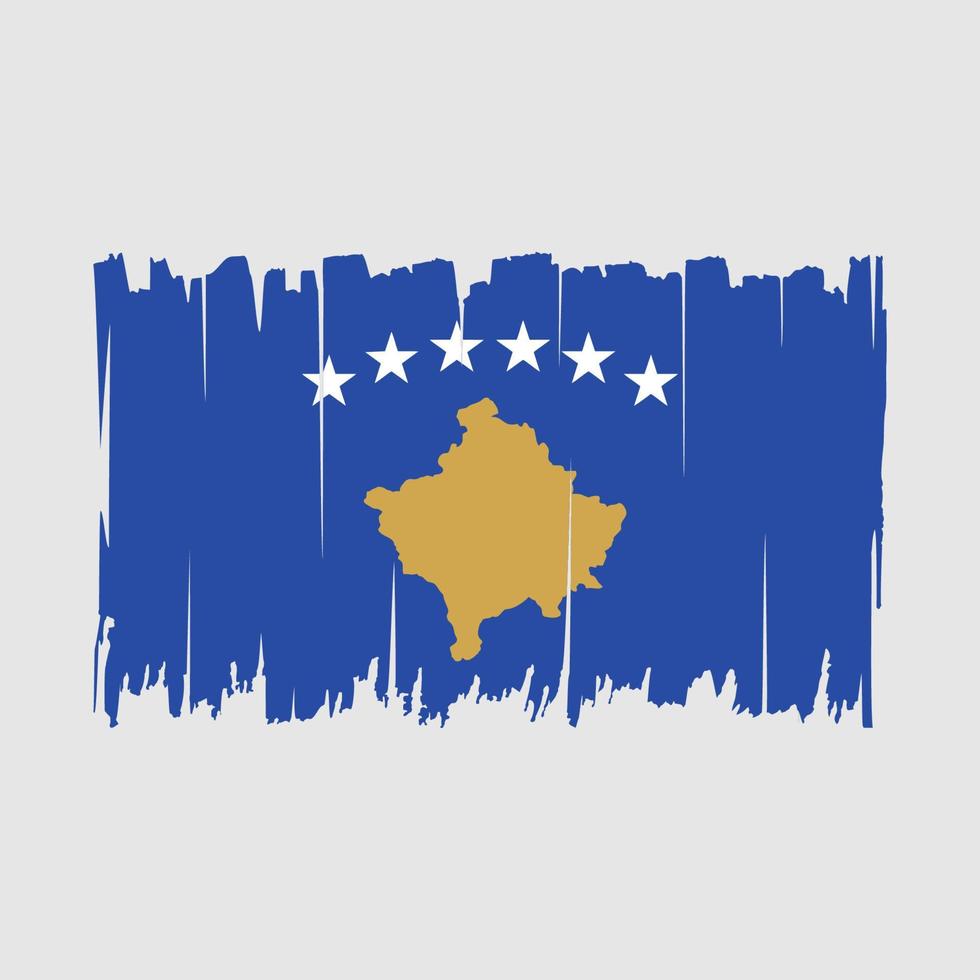 Kosovo Flag Brush Vector Illustration