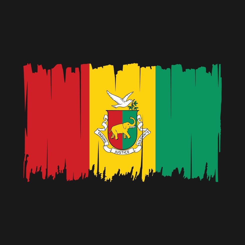 Guinea Flag Brush Vector Illustration