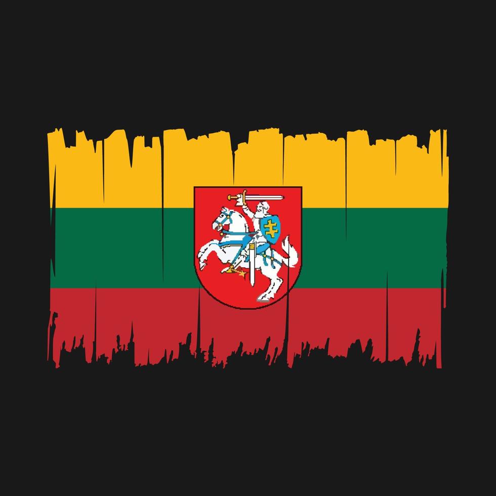 Lithuania Flag Brush Vector Illustration