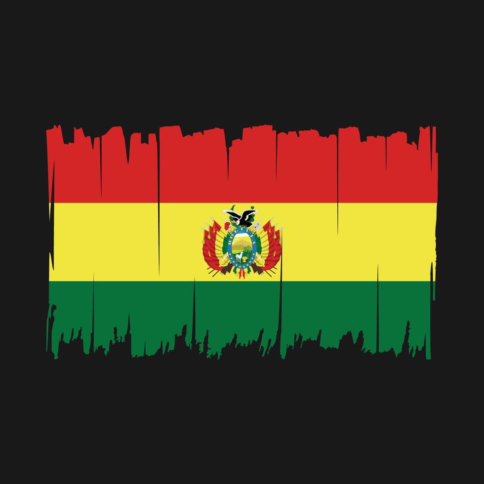 ilustración de vector de pincel de bandera de bolivia