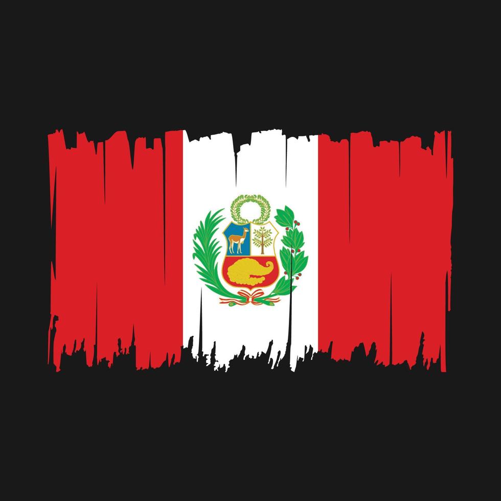Peru Flag Brush Vector Illustration