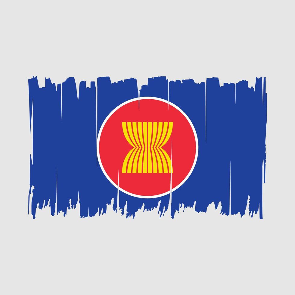 ilustración de vector de pincel de bandera de la asean