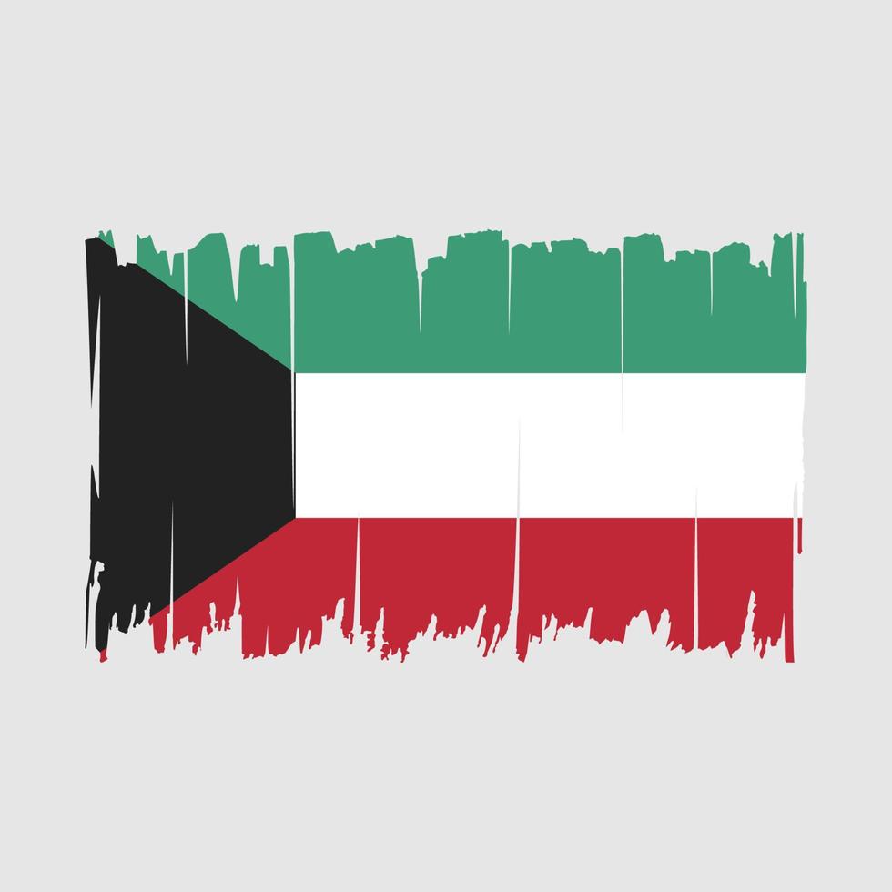 Kuwait Flag Brush Vector Illustration