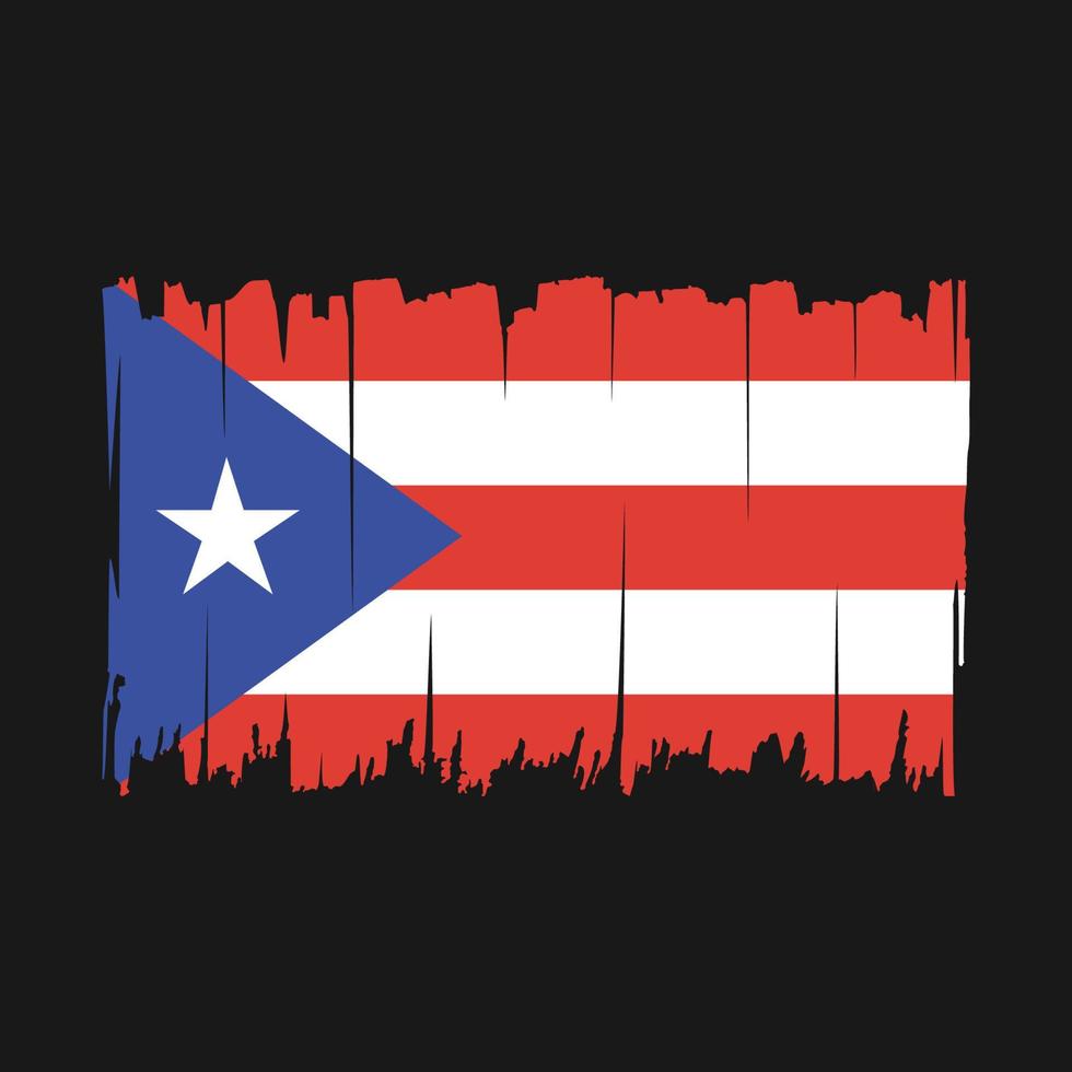 Puerto Rico Flag Brush Vector Illustration