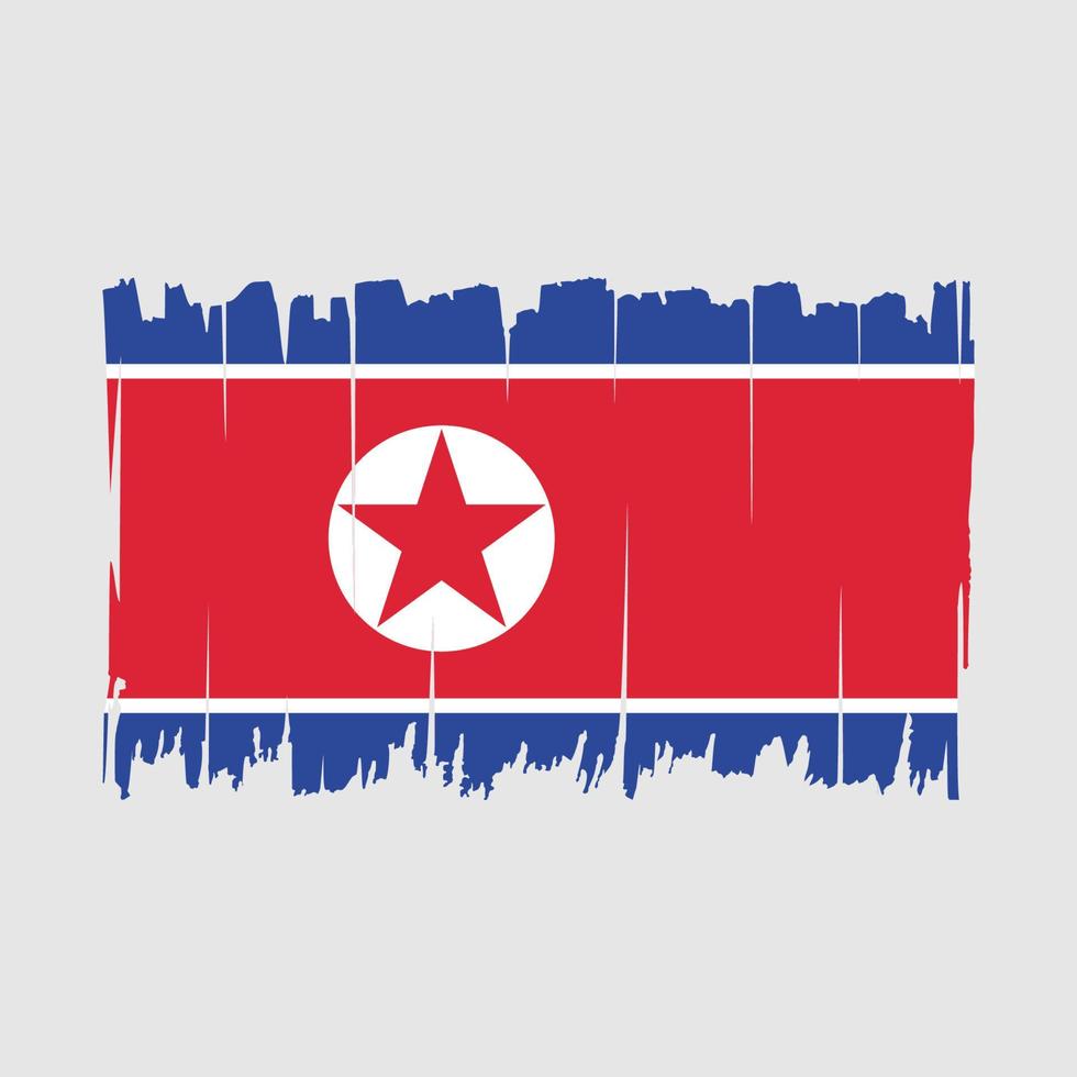 North Korea Flag Brush Vector Illustration