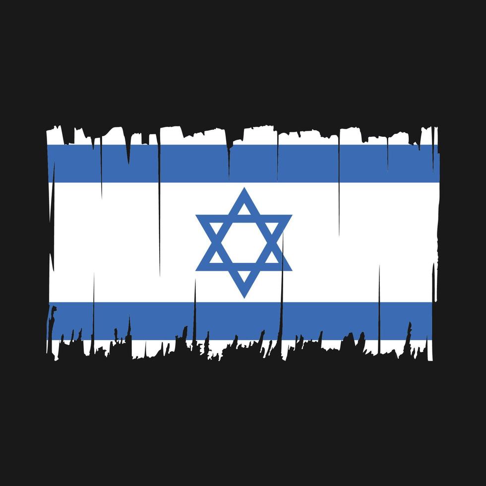 Ilustración de vector de pincel de bandera de israel