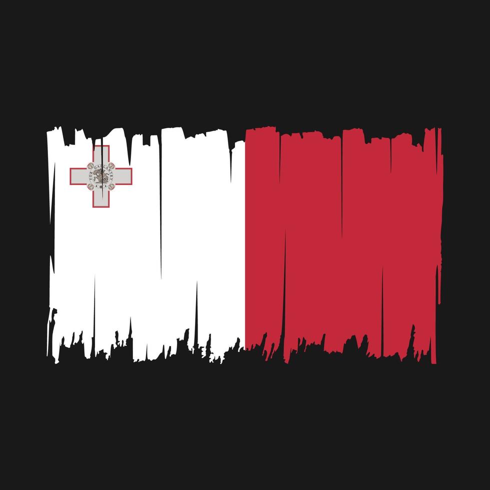 ilustración de vector de pincel de bandera de malta