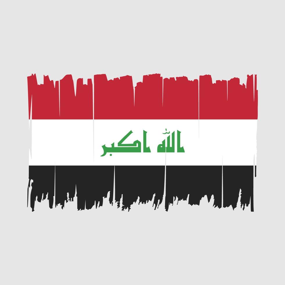 Iraq Flag Brush Vector Illustration