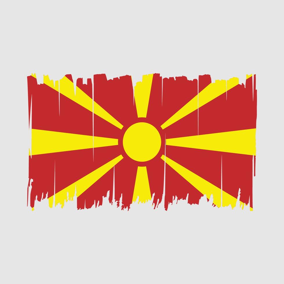 North Macedonia Flag Brush Vector Illustration