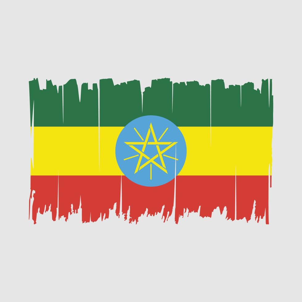 Ethiopia Flag Brush Vector Illustration