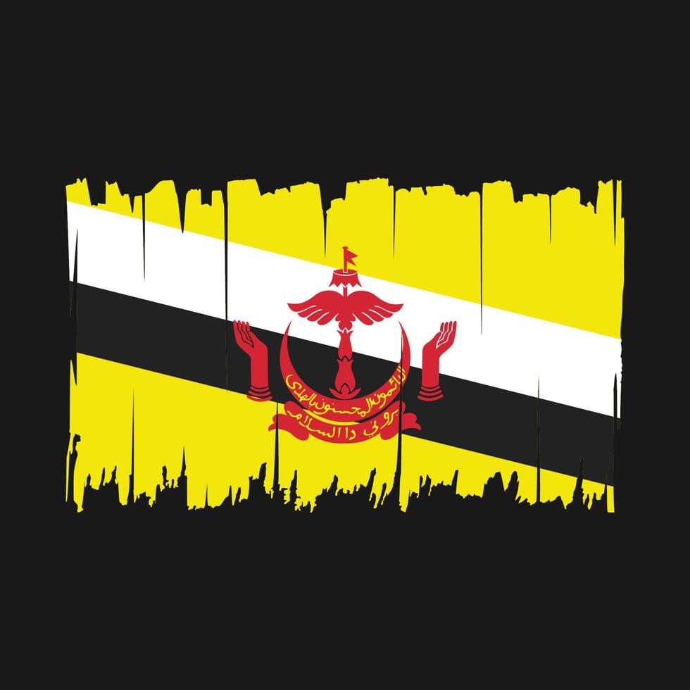 Brunei Flag Brush Vector Illustration