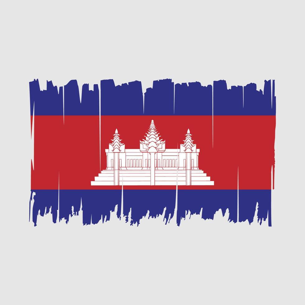 Cambodia Flag Brush Vector Illustration