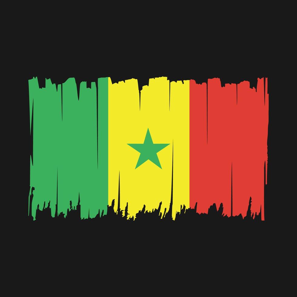 Ilustración de vector de cepillo de bandera de senegal