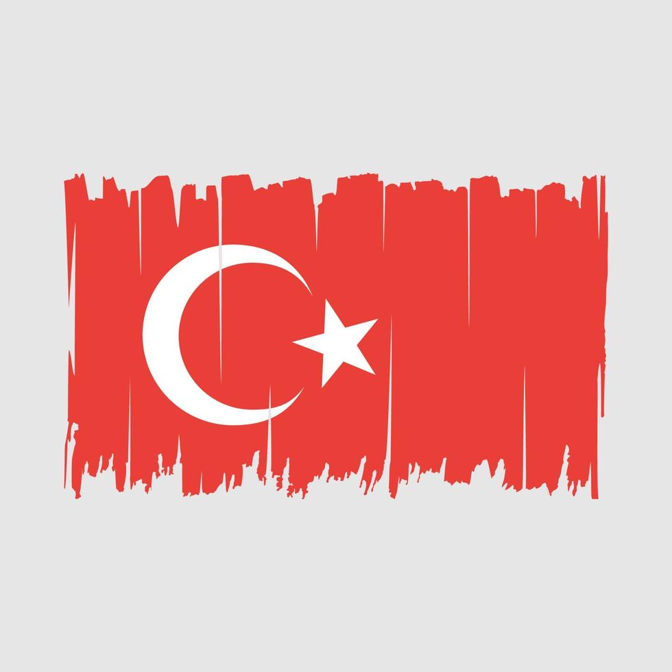 Turkey Flag Brush Vector Illustration