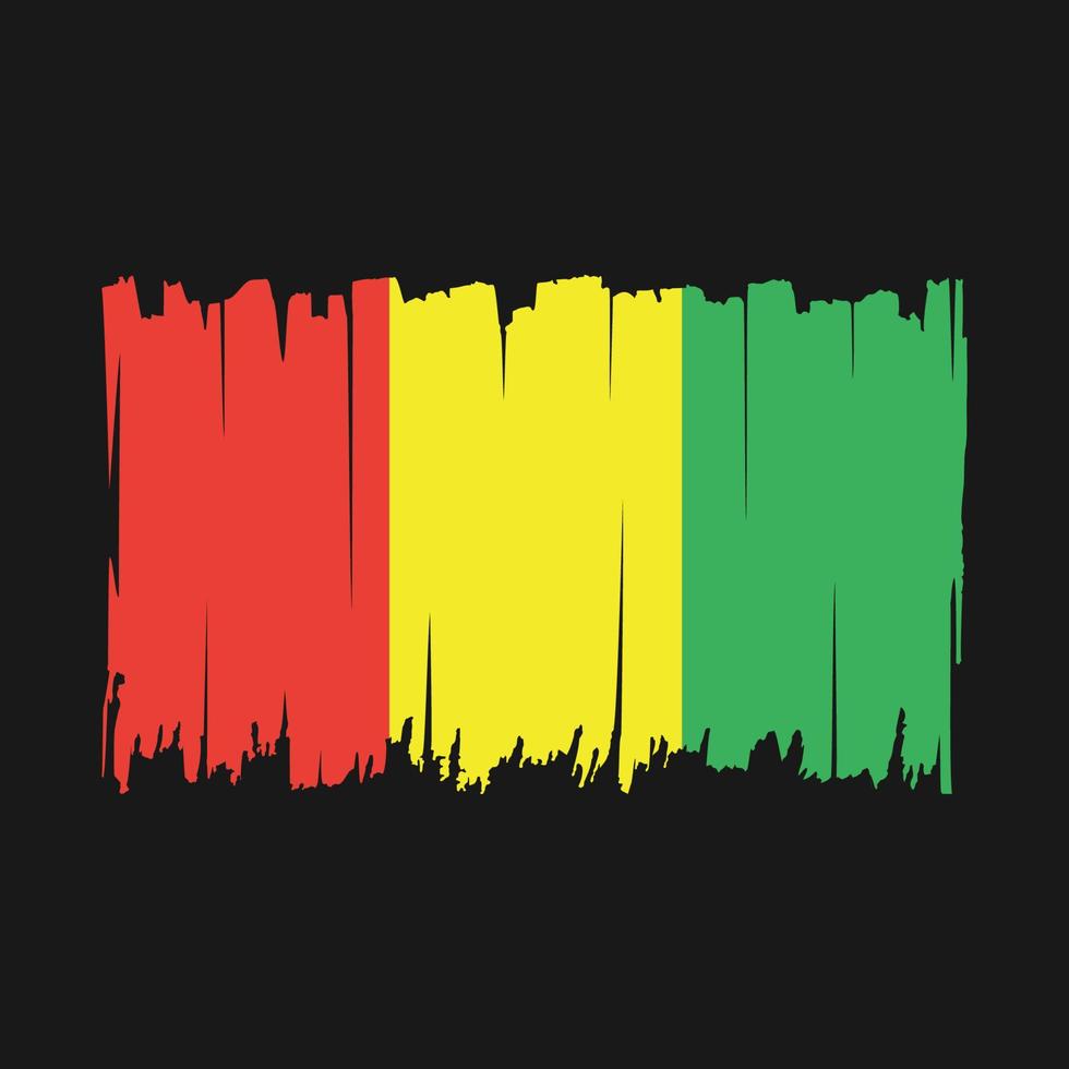 Guinea Flag Brush Vector Illustration