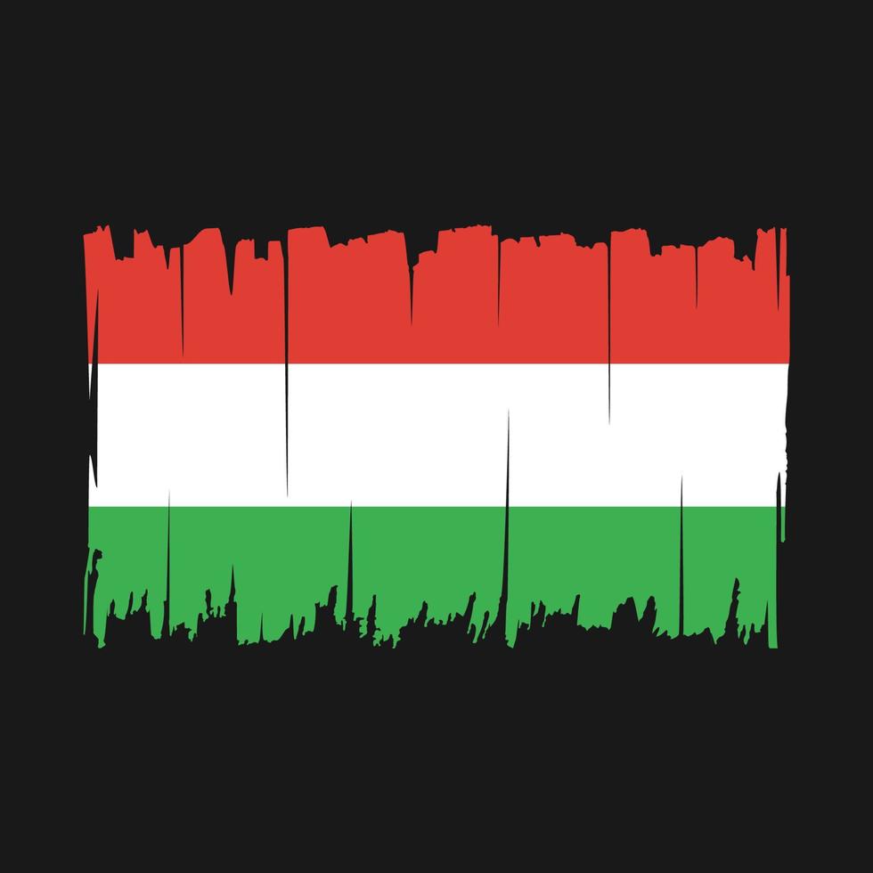 Hungary Flag Brush Vector Illustration