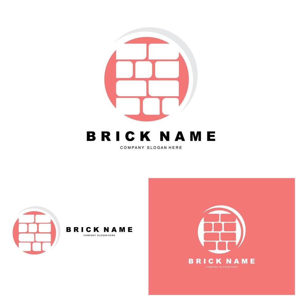 Bricks Logo Design, Material Stone Illustration Vector, Building Construction Icon vector