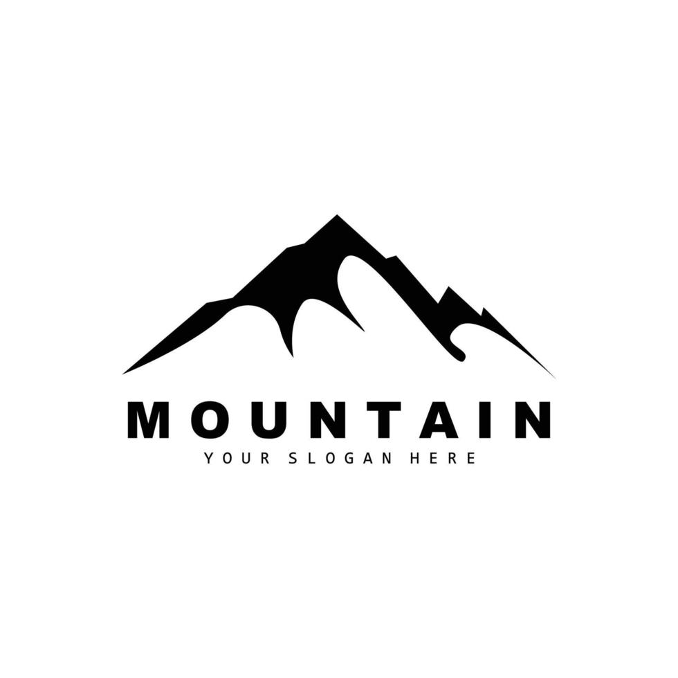 diseño del logotipo de la montaña, lugar vectorial para los amantes de la naturaleza vector