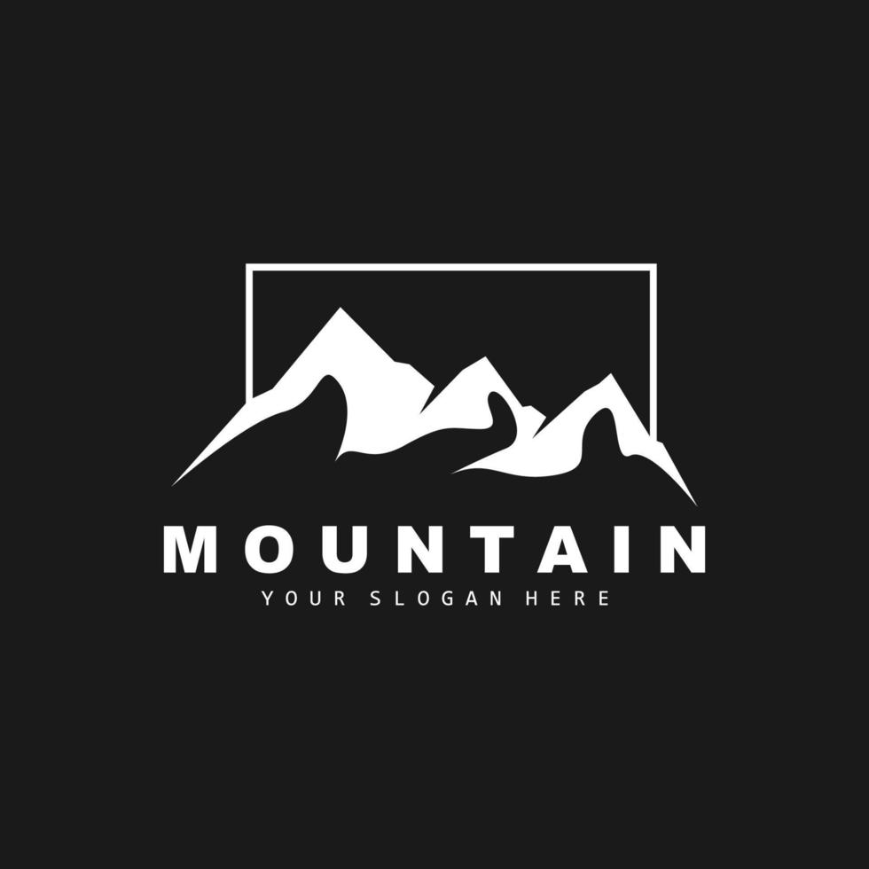 diseño del logotipo de la montaña, lugar vectorial para los amantes de la naturaleza vector