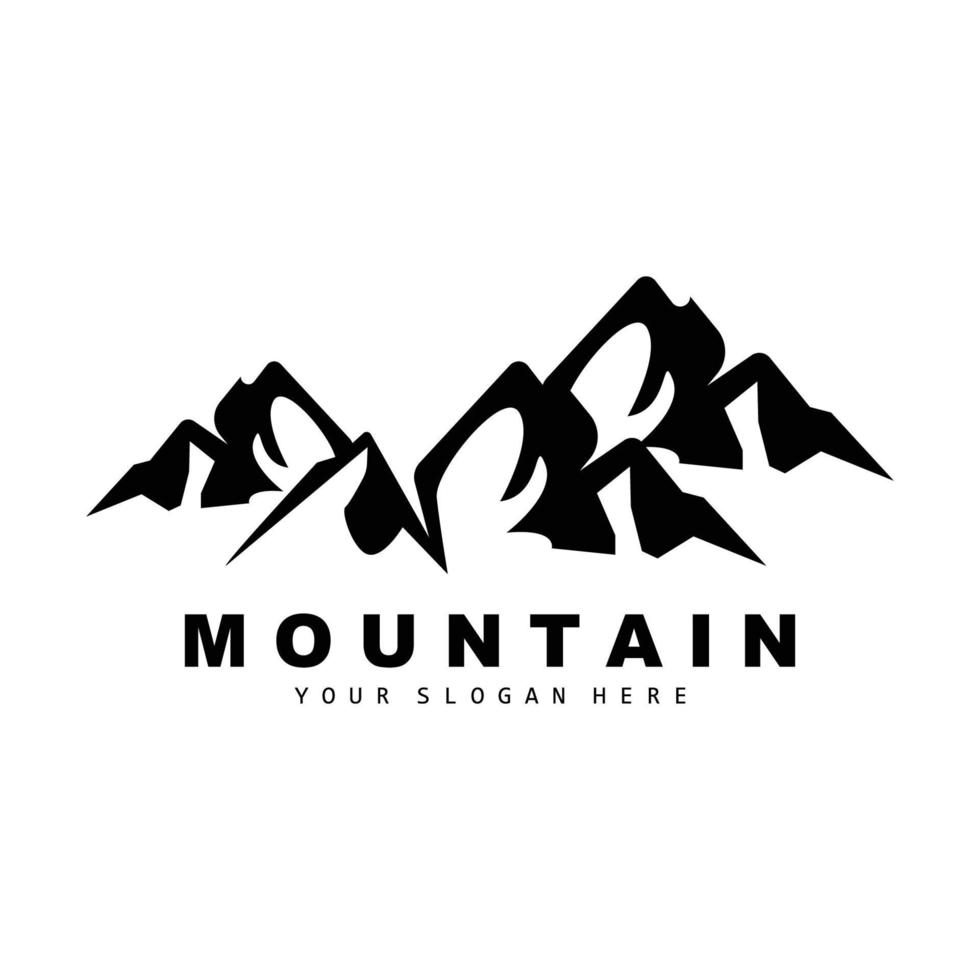 diseño del logotipo de la montaña, lugar vectorial para los amantes de la naturaleza vector