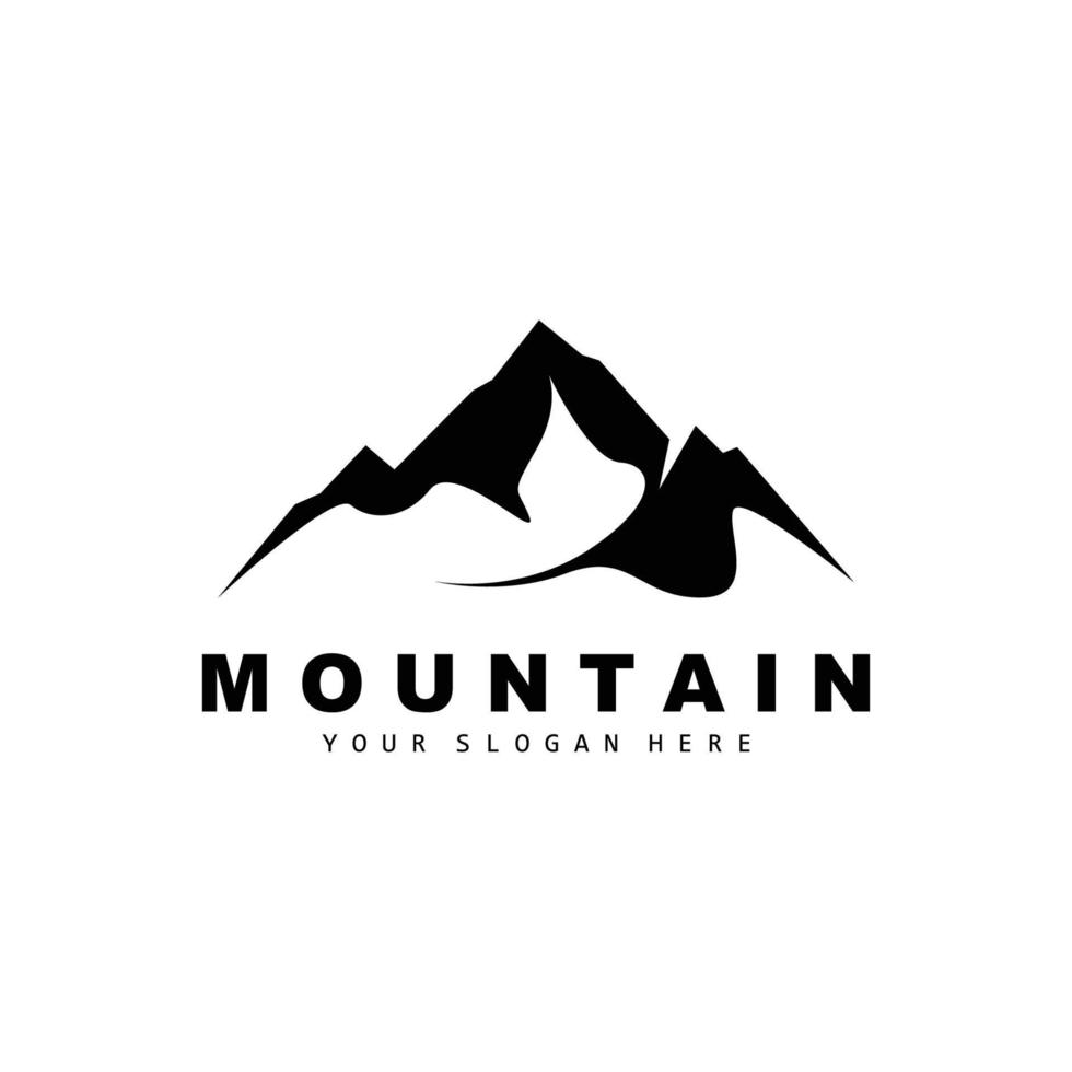 diseño del logotipo de la montaña, lugar vectorial para los amantes de la naturaleza vector