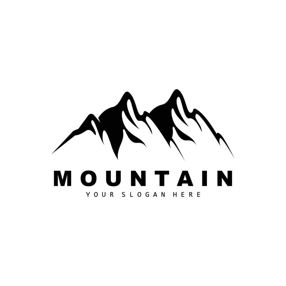 Mountain Logo Design, Vector Place For Nature Lovers Hiker