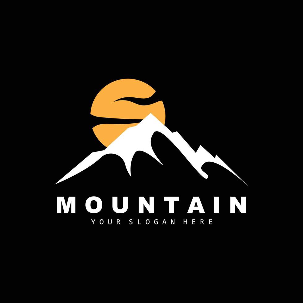 Mountain Logo Design, Vector Place For Nature Lovers Hiker